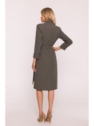 S415 Shirt dress tied at the waist - khaki