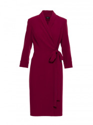 S415 Shirt dress tied at the waist - maroon
