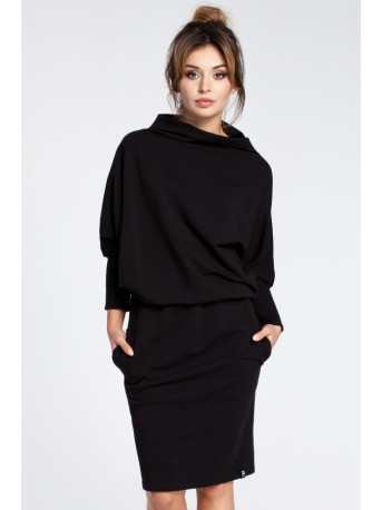 B032 Kimono sleeve dress - black