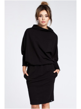 B032 Kimono sleeve dress - black