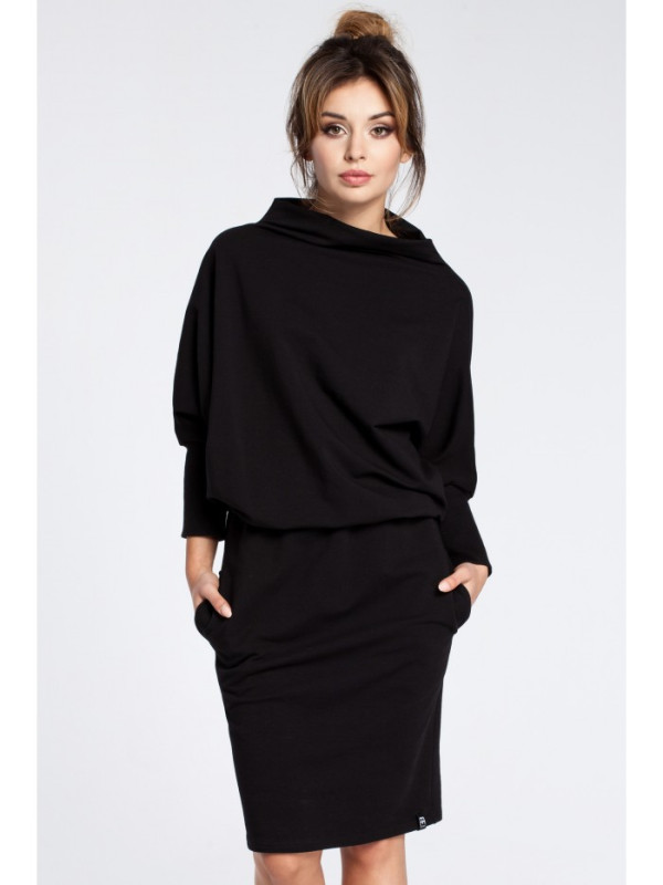 B032 Kimono sleeve dress - black