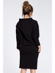 B032 Kimono sleeve dress - black