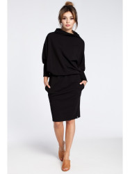 B032 Kimono sleeve dress - black