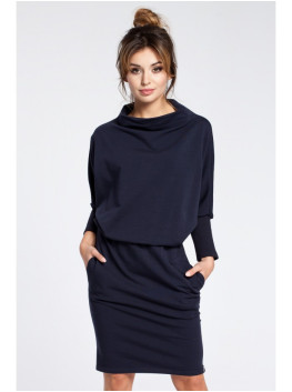 B032 Kimono sleeve dress - navy blue