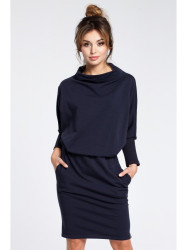 B032 Kimono sleeve dress - navy blue