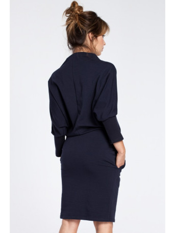 B032 Kimono sleeve dress - navy blue