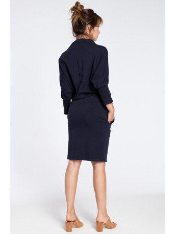 B032 Kimono sleeve dress - navy blue