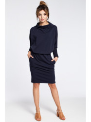 B032 Kimono sleeve dress - navy blue