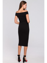 K001 Off shoulder knit dress - black