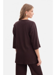 B301 Rib knit top - dark chocolate