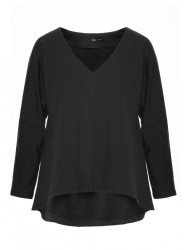 B304 Knit V-neck pullover top - black