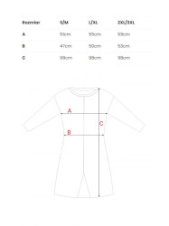 B042 Tunic with a front split - navy blue