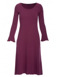 B308 Rib knit midi dress - plum