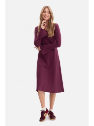 B308 Rib knit midi dress - plum