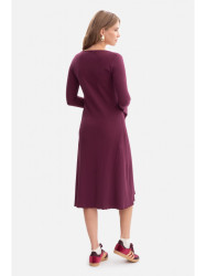 B308 Rib knit midi dress - plum