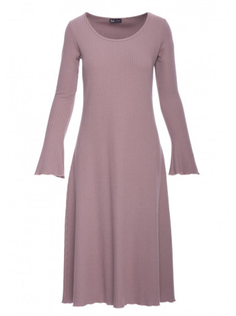 B308 Rib knit midi dress - cocoa
