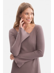 B308 Rib knit midi dress - cocoa