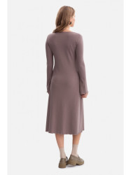 B308 Rib knit midi dress - cocoa