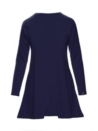 B042 Tunic with a front split - navy blue