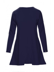 B042 Tunic with a front split - navy blue