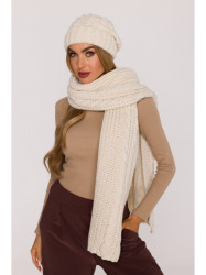 M898 Cable knit scarf - ecru