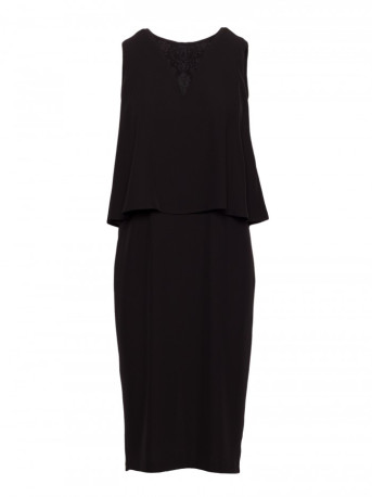 S422 Dress with lace insert - black