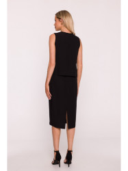 S422 Dress with lace insert - black