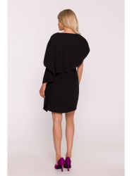 S423 Dress with cape - black