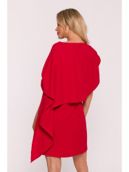 S423 Dress with cape - red