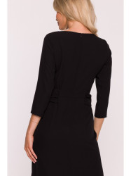 S425 Dress with ruffle detail - black