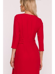 S425 Dress with ruffle detail - red