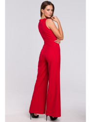K029 Cross front jumpsuit - red