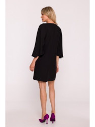 S426 Mini dress with batwing sleeves - black
