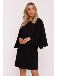 S426 Mini dress with batwing sleeves - black