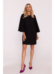 S426 Mini dress with batwing sleeves - black