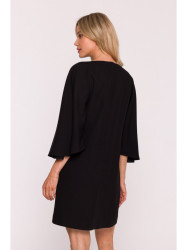 S426 Mini dress with batwing sleeves - black
