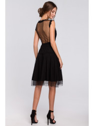 K030 Polka dot tulle dress - black