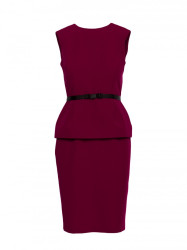 S427 Peplum dress - maroon
