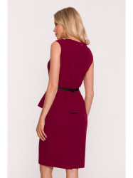 S427 Peplum dress - maroon