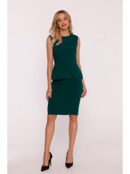 S427 Peplum dress - green