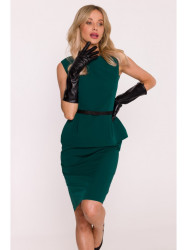 S427 Peplum dress - green