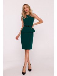S427 Peplum dress - green