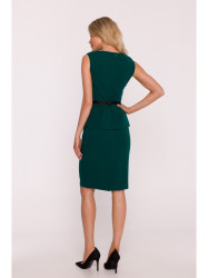 S427 Peplum dress - green