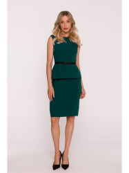 S427 Peplum dress - green