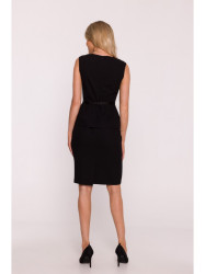 S427 Peplum dress - black