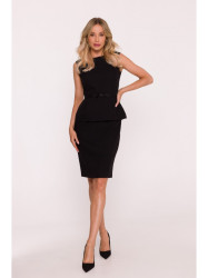 S427 Peplum dress - black