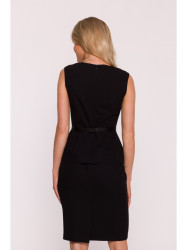 S427 Peplum dress - black