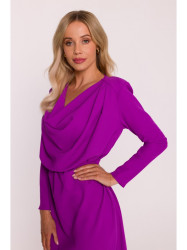 S428 Cowl neckline dress - lavender