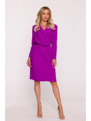 S428 Cowl neckline dress - lavender