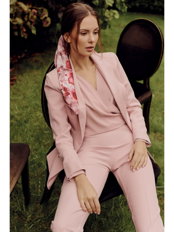 K036 Single buttom blazer - crepe pink